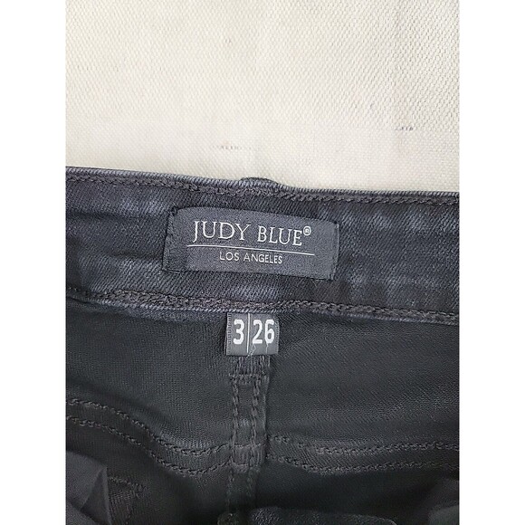 Judy Blue Jeans Womens 3 28x27 Skinny Stretch Ripped Animal Print Black Distress - Picture 12 of 16